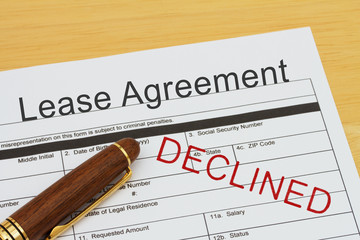 Applying for a Lease Agreement Declined