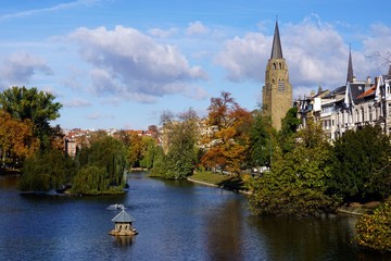Brussels Ixelles Flagey Park anc Church
