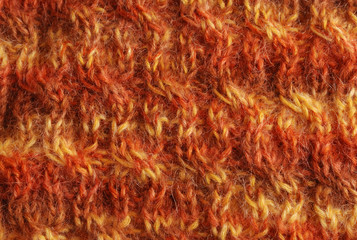 Close-up of manually knitted cloth