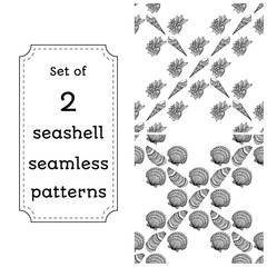 Geometric seamless pattern of seashells