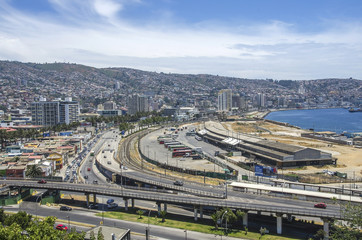 Obraz premium Beatiful lanscape of Valparaiso city at day time