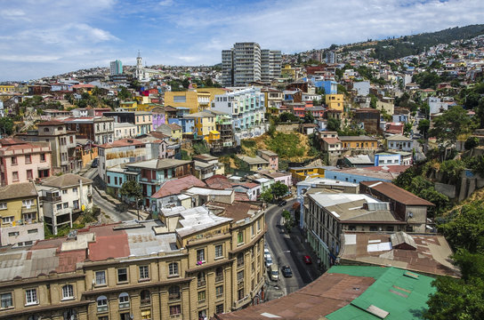 Colorful buildings of Valparaiso, Chile