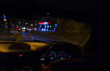 driving in the night - blur motion