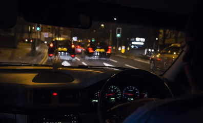 driving in the night - blur motion