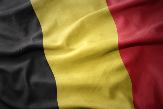 waving colorful flag of belgium.