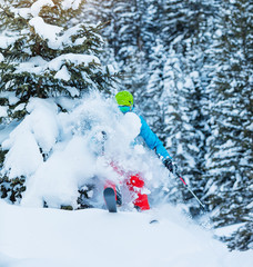 Freeze motion of freerider in deep powder snow