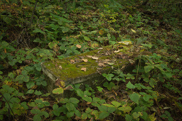 Gravestone on ancient russian graveyard