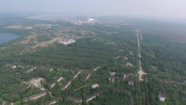 Чернобыльская атомная электро станция/
 ЧАЭС с высоты птичьего полета