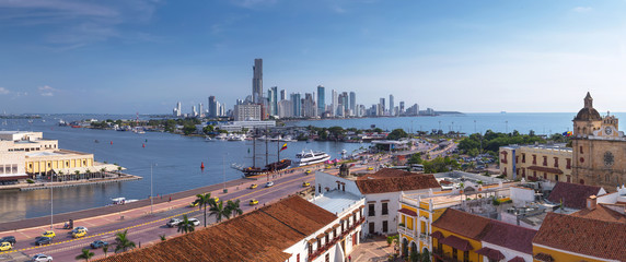 Fototapeta premium Widok z Cartagena de Indias, Kolumbia