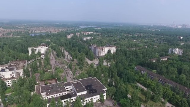 Припять/ город призрак после взрыва
 атомной электростанции, кадры с дрона