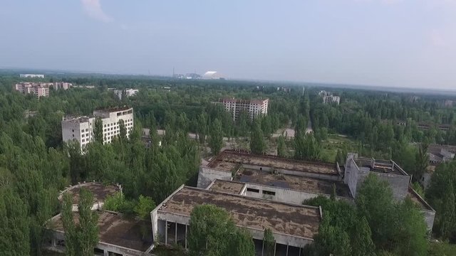 Припять/ город призрак после взрыва атомной электростанции, кадры с дрона