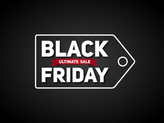 Black Friday sales tag. Shape Black friday design, sale, discoun