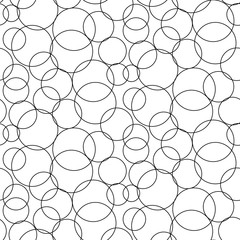 Obraz premium Abstract geometric shapes seamless vector pattern. Black and white simple shapes background for website wallpaper.