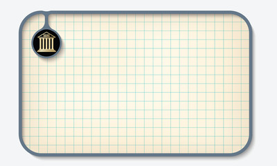 Text box for fill your text with graph paper and bank icon