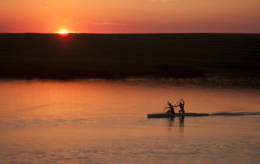 Sunset over the lake