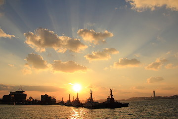 Naklejka premium 夕暮れの海