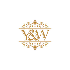 Y&W Initial logo. Ornament gold