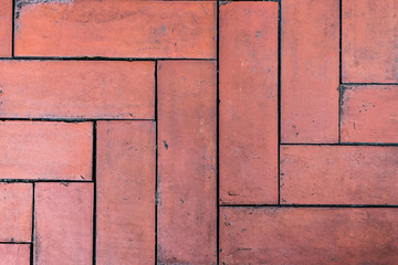 Fototapeta premium Close up red pattren brick wall texture background.