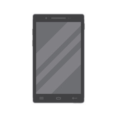 Dark smartphone in flat style isolated on a white background.