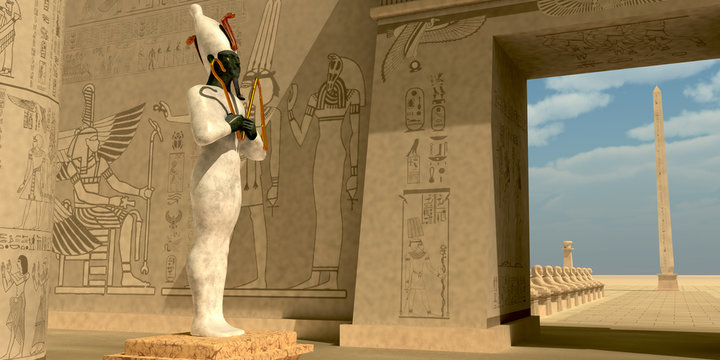 Osiris Statue in Pharaoh Temple - Osiris in Pharaoh's temple was known as an Egyptian god of the afterlife and resurrection.