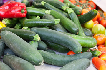 Vegetables on a market table in Sardinia