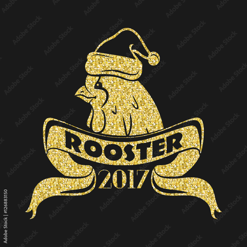 Fototapete vector element for new year's design. image of 2017 year of red rooster. chinese calendar for the ye