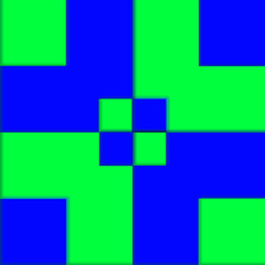 Sfondo con quadrati verde e blu alternati