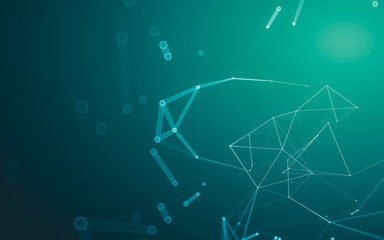 Abstract polygonal space low poly dark background, 3d rendering