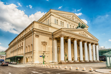 The iconic Bolshoi Theatre, sightseeing and landmark in Moscow,