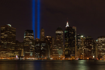 Fototapeta premium Tribute in lights September 11 memorial