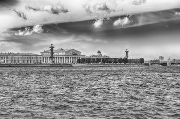 View of the Spit of Vasilievsky Island, St. Petersburg, Russia