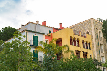 Architectural buildings on Balearic Island in Santa Ponca Majorca - 126885383
