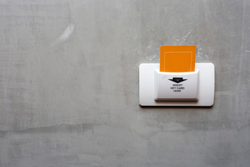 Key card in electronic lock with copy space