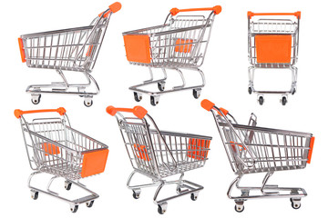 Shopping Trolley Collection on White