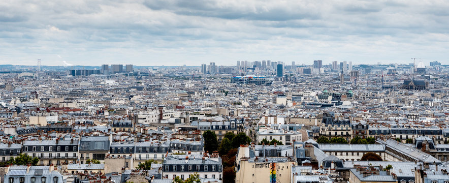 View of grey Paris from Montmartre