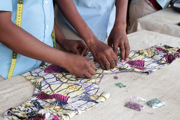 Atelier de couture. Formation. Lomé. Togo. / Sewing workshop. Training. Lome. Togo.