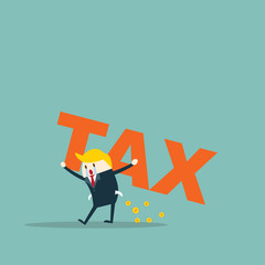 businessman and Tax problem , problem at work concept. vector
