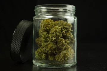 Fotobehang Cannabis Jar Open © Michael
