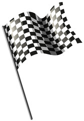 Fototapeta premium Motocross racing flag on white