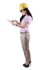 Attractive woman with digital tablet