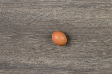 egg on a wooden table