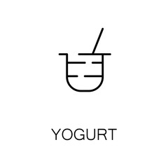 Yogurt flat icon or logo for web design.