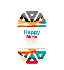 Christmas and New Year geometric paper design banner