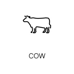 Cow flat icon or logo for web design.