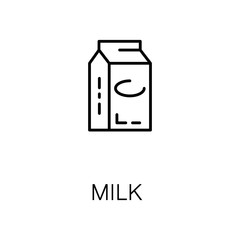 Milk flat icon or logo for web design.
