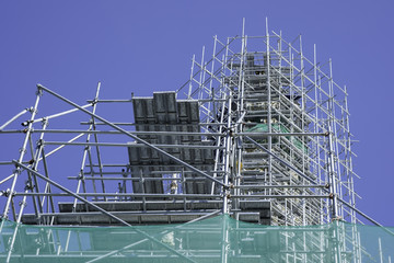The repairing of one famous pagoda in Thai temple