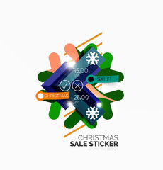Vector Geometric Christmas Sale Stickers
