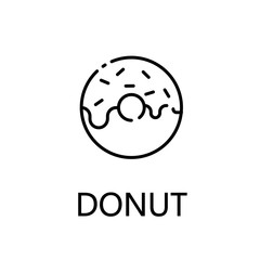 Donut flat icon or logo for web design.