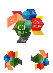 Abstract paper geometric infographic templates