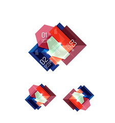 Set of abstract geometric paper graphic layouts